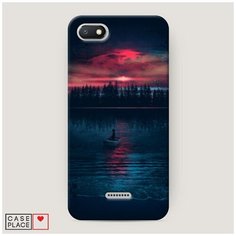 Чехол Пластиковый Xiaomi Redmi 6A Лодка в закате Case Place