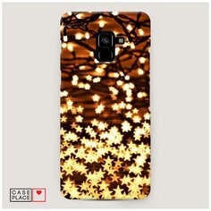 Чехол Пластиковый Samsung Galaxy A8 Plus 2018 Новогодняя гирлянда Case Place