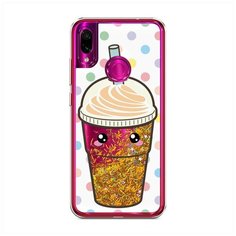 Жидкий чехол с блестками "Милый стакан" на Xiaomi Redmi Note 7 / Сяоми Редми Нот 7 Case Place
