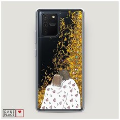 Чехол Жидкий с блестками Samsung Galaxy S10 Lite Плед на двоих Case Place