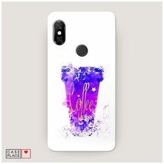 Чехол Пластиковый Xiaomi Redmi Note 6 Pro Кофейный стакан арт Case Place