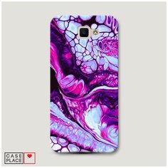 Чехол Пластиковый Samsung Galaxy J5 Prime 2016 Розовый флюид арт Case Place
