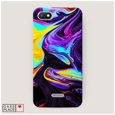 Чехол Пластиковый Xiaomi Redmi 6A Фиолетовый флюид арт Case Place