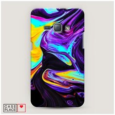 Чехол Пластиковый Samsung Galaxy J1 2016 Фиолетовый флюид арт Case Place