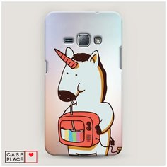 Чехол Пластиковый Samsung Galaxy J1 2016 Единорог и телевизор Case Place