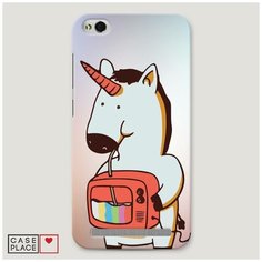 Чехол Пластиковый Xiaomi Redmi 5A Единорог и телевизор Case Place
