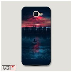 Чехол Пластиковый Samsung Galaxy J5 Prime 2016 Лодка в закате Case Place
