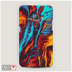 Чехол Пластиковый Samsung Galaxy J1 2016 Желто-голубой флюид Case Place