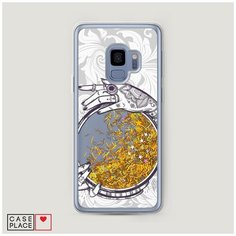 Чехол Жидкий с блестками Samsung Galaxy S9 Прозрачное зеркало Case Place