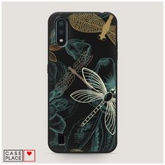 Чехол силиконовый Матовый Samsung Galaxy A01 Тени стрекоз Case Place