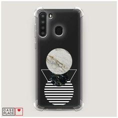 Чехол силиконовый Противоударный Samsung Galaxy A21 Пирамида из кругов Case Place