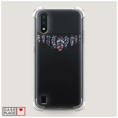 Чехол силиконовый Противоударный Samsung Galaxy A01 Гирлянда из перьев 1 Case Place