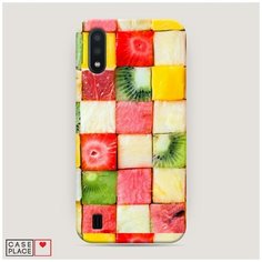 Чехол Пластиковый Samsung Galaxy A01 Фруктовые кубики Case Place