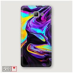 Чехол Пластиковый Samsung Galaxy Grand Prime Фиолетовый флюид арт Case Place