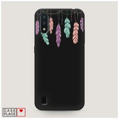 Чехол силиконовый Матовый Samsung Galaxy A01 Гирлянда из перьев 2 Case Place