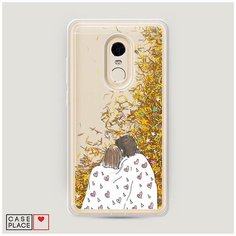 Чехол Жидкий с блестками Xiaomi Redmi Note 4 Плед на двоих Case Place