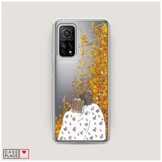 Чехол Жидкий с блестками Xiaomi Mi 10T Pro Плед на двоих Case Place