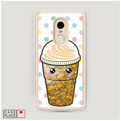 Чехол Жидкий с блестками Xiaomi Redmi Note 4X Милый стакан Case Place