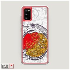 Чехол Жидкий с блестками Samsung Galaxy A41 Прозрачное зеркало Case Place