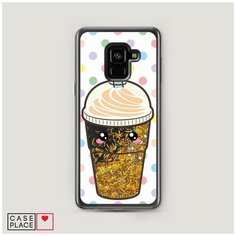 Чехол Жидкий с блестками Samsung Galaxy A8 2018 Милый стакан Case Place