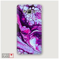 Чехол Пластиковый Samsung Galaxy Grand Prime Розовый флюид арт Case Place