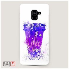 Чехол Пластиковый Samsung Galaxy A8 Plus 2018 Кофейный стакан арт Case Place
