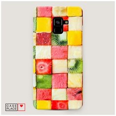 Чехол Пластиковый Samsung Galaxy A8 Plus 2018 Фруктовые кубики Case Place