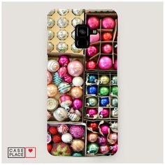 Чехол Пластиковый Samsung Galaxy A8 Plus 2018 Елочные игрушки Case Place
