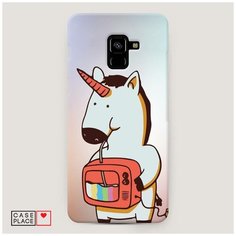 Чехол Пластиковый Samsung Galaxy A8 Plus 2018 Единорог и телевизор Case Place