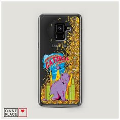 Чехол Жидкий с блестками Samsung Galaxy A8 2018 Робот Case Place