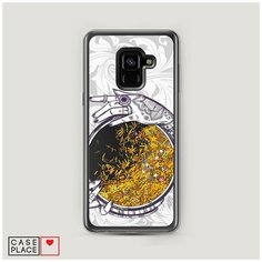 Чехол Жидкий с блестками Samsung Galaxy A8 2018 Прозрачное зеркало Case Place