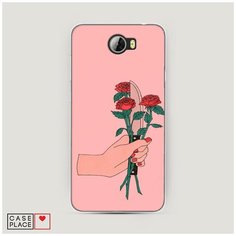 Чехол Силиконовый Huawei Y5 II Розы и нож Case Place