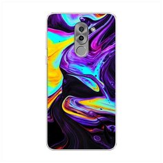 Силиконовый чехол "Фиолетовый флюид арт" на Honor 6X / Хонор 6Х Case Place