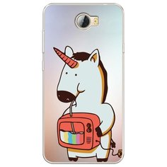 Силиконовый чехол "Единорог и телевизор" на Huawei Y5 II / Хуавей Y5 II Case Place