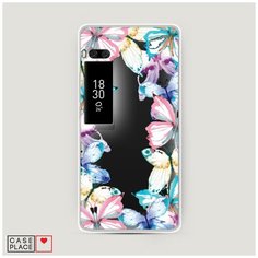 Силиконовый чехол "Рамка из бабочек" на Meizu Pro 7 Plus / Мейзу Про 7 Плюс Case Place