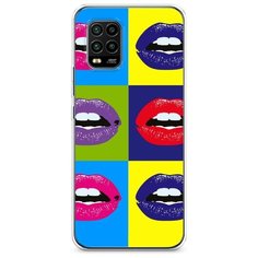Силиконовый чехол "губы разноцветная помада" на Xiaomi Mi 10 Lite / Сяоми Ми 10 Лайт Case Place