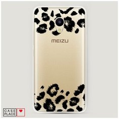 Силиконовый чехол "Окрас леопарда рамка черная" на Meizu M5c / Мейзу М5С Case Place