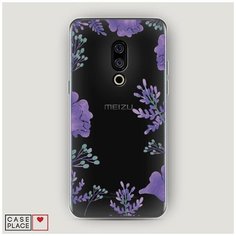 Силиконовый чехол "Сиреневая цветочная рамка" на Meizu 15 / Мейзу 15 Case Place