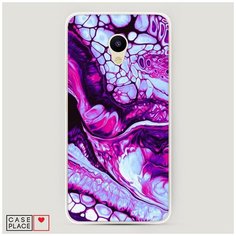 Силиконовый чехол "Розовый флюид арт" на Meizu M5c / Мейзу М5С Case Place