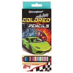 Карандаши 24цв "Машинка" корпус пластиковый шестигранный Darvish