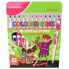 Фломастеры 12 цв с мягкой кистью (набор) Darvish