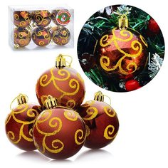 Набор шаров S0164 (6см) коричневый, в коробке Снеговичок