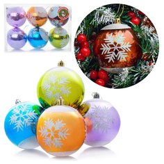 Набор шаров S0453 (8см) цветные, в коробке Снеговичок