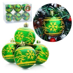 Набор шаров S0151 (6см) зеленый цвет, в коробке Снеговичок