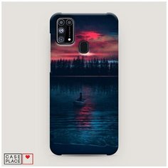 Чехол Пластиковый Samsung Galaxy M31 Лодка в закате Case Place