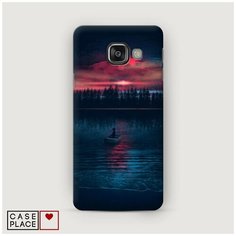 Чехол Пластиковый Samsung Galaxy A7 2016 Лодка в закате Case Place