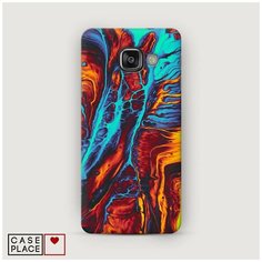 Чехол Пластиковый Samsung Galaxy A7 2016 Желто-голубой флюид Case Place