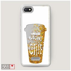 Чехол Жидкий с блестками Xiaomi Redmi 6A After coffee стакан Case Place