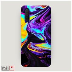 Чехол Пластиковый Xiaomi Mi CC9 Фиолетовый флюид арт Case Place