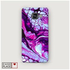 Чехол Пластиковый Samsung Galaxy A7 2016 Розовый флюид арт Case Place